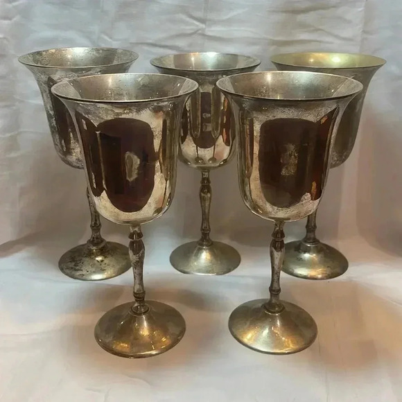 Vintage Other - Vintage Silver Plated Goblets Set of 5